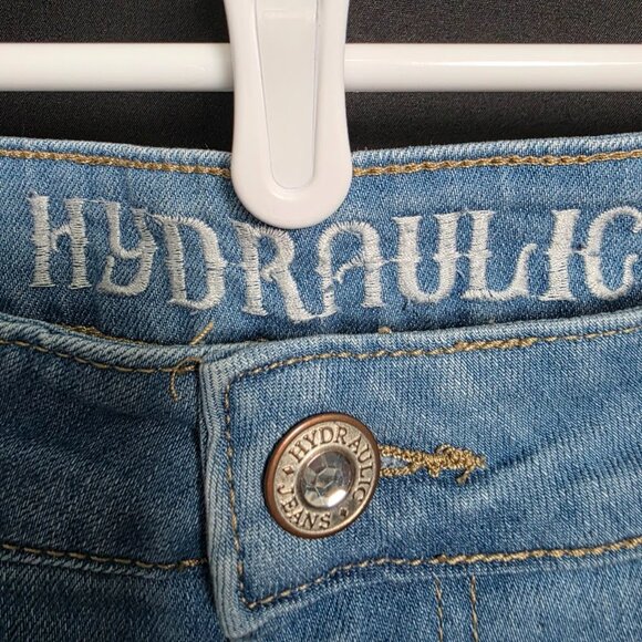 Hydraulic Nolita Jeans Womens 14 Mid Rise Curvy Ankle Skinny Leopard Fur Cuff - Picture 5 of 11